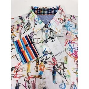 NWT Robert Graham Off Piste Button Up Stretch Cotton L/S Shirt Men's 2XL $238
